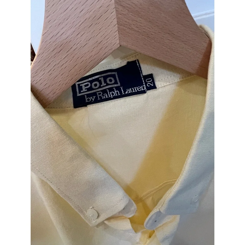 Polo Ralph Lauren Mens Short Sleeve Oxford Button Down Shirt Yellow Pony Logo 20